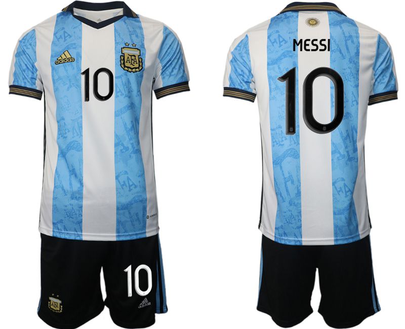 Men 2022 World Cup National Team Argentina home blue 10 Soccer Jerseys